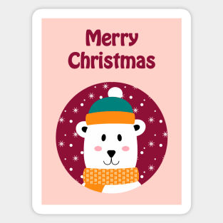 Polar bear wishes merry Christmas Sticker